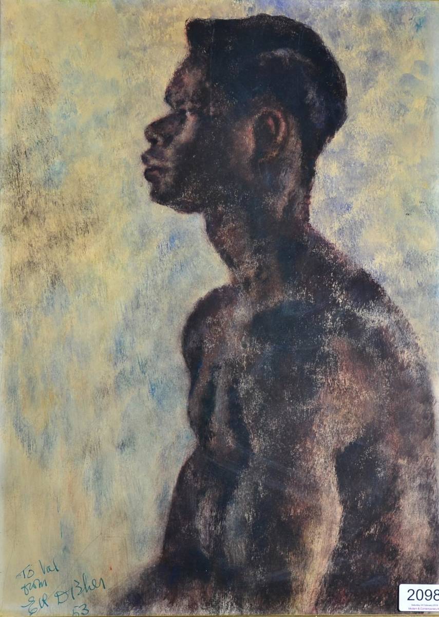 Lot 2098 - Eve Disher (1894-1991) A head and shoulders study of a black man Signed, inscribed and dated...