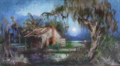 Lot 2126 - Colette Pope Heldner (1902-1990) American 'Swamp Idyll' (Louisiana Bayou Country)  Signed,...