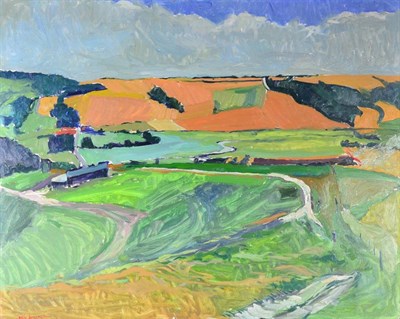 Lot 2132 - Eric James Mellon (1925-2014) 'View of the South Downs from Houghton, West Sussex' Signed,...