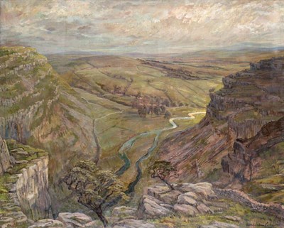 Lot 2149 - Constance-Anne Parker (1921-2016) Gordale Scar Signed and dated 1955, oil on canvas, with a further