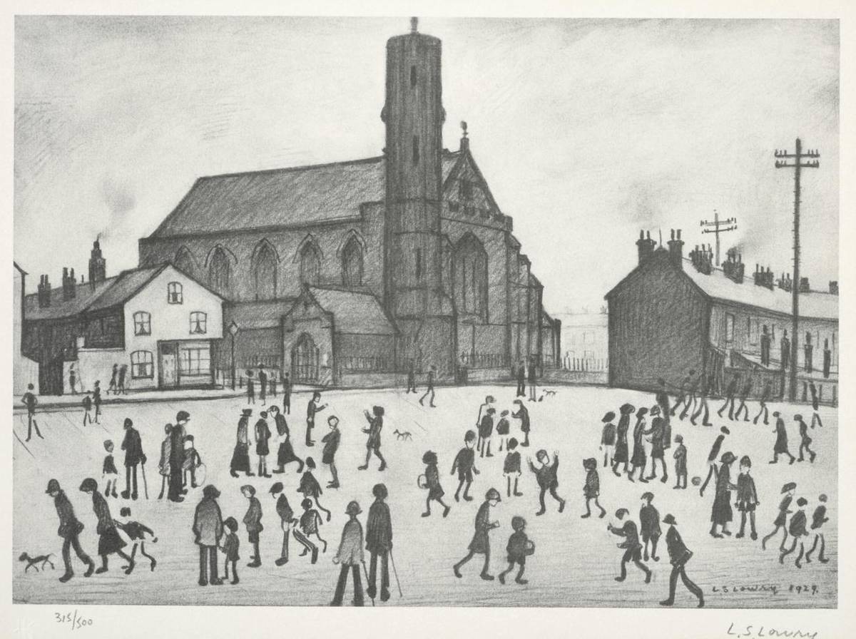 Lot 2005 - After Laurence Stephen Lowry RA (1887-1976) 'St. Mary's Beswick' Signed in pencil, numbered...