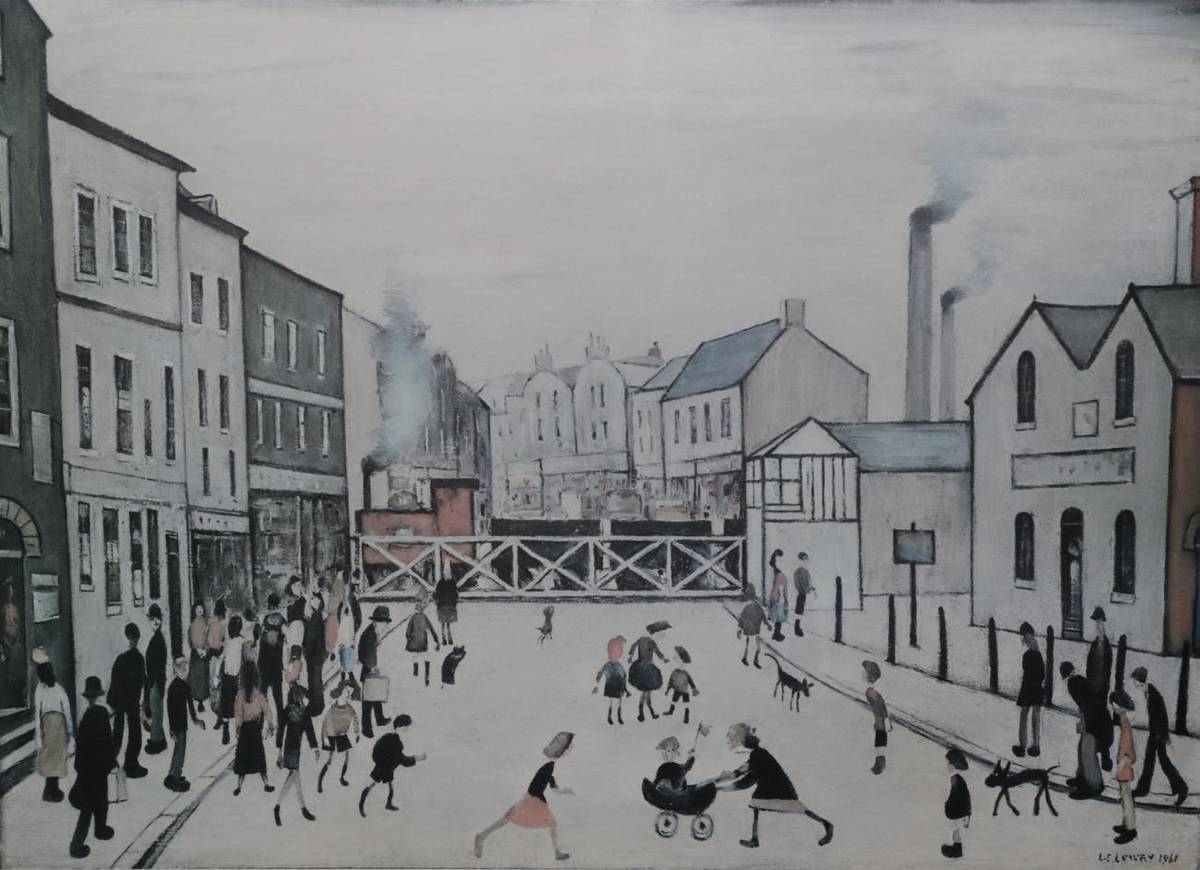 Lot 2006 - After Laurence Stephen Lowry RA (1887-1976) 'The Level Crossing, Burton on Trent' Signed in pencil