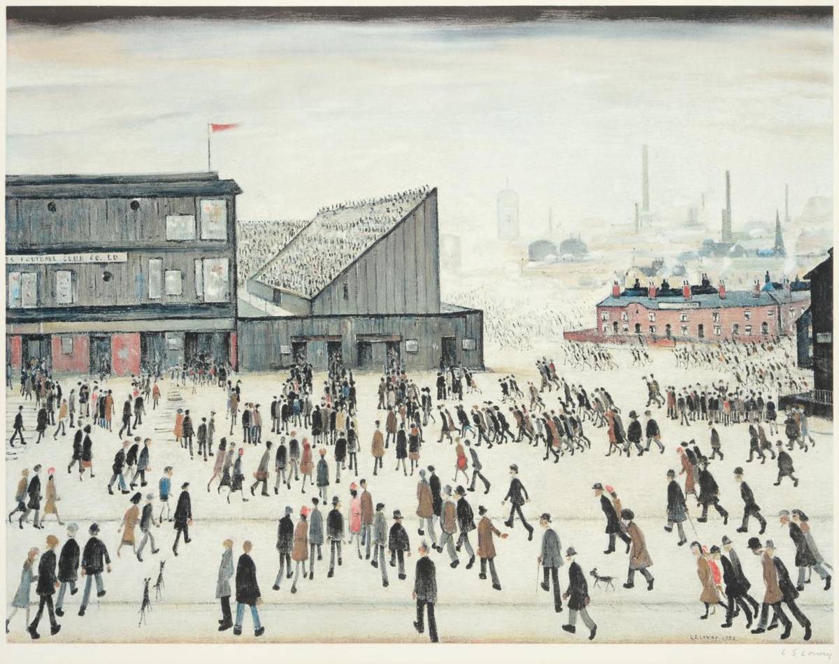 Lot 2010 - After Laurence Stephen Lowry RA (1887-1976)  'Going to the Match' Signed in pencil, with the...