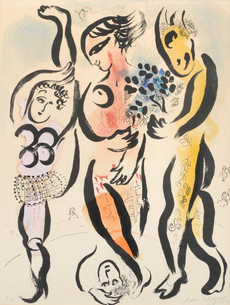 Lot 2019 - After Marc Chagall (1887-1975) French/Russian 'Le Trois Acrobats'  Signed and numbered 15/75 in...