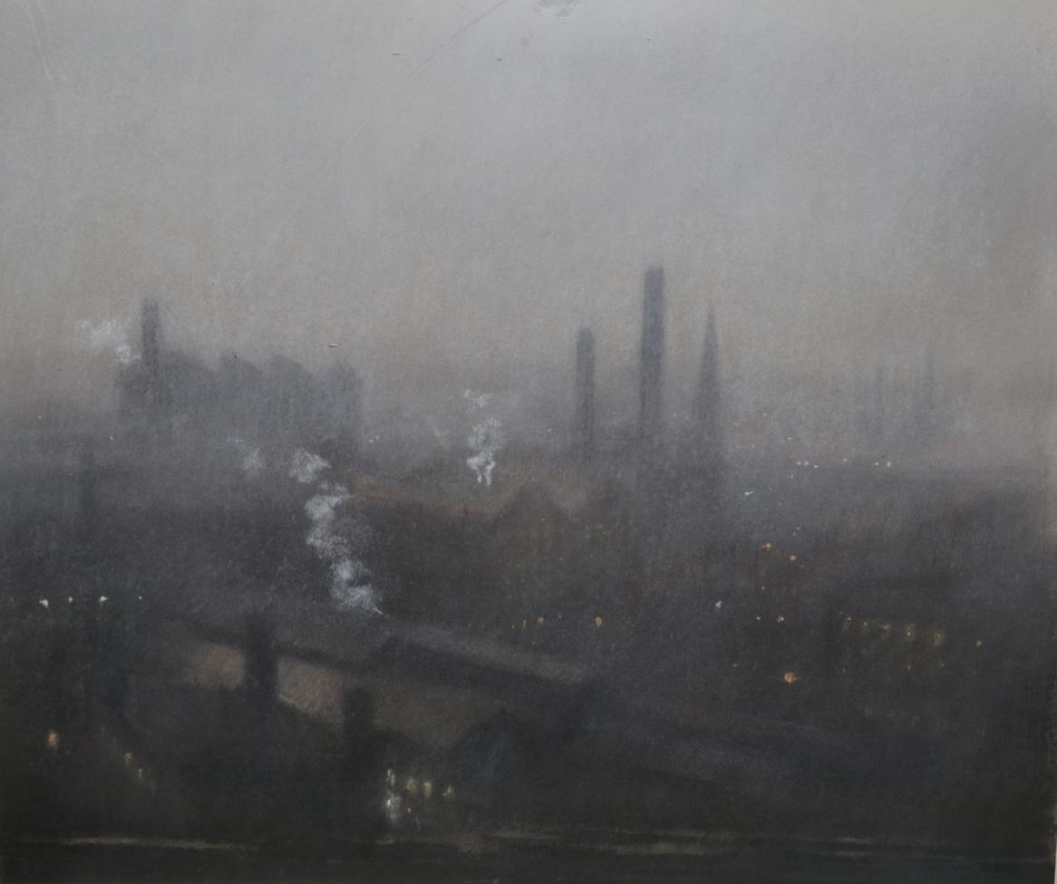 Lot 2027 - Bob Richardson (b.1938) 'Hulme' Signed and dated (19)73, pastel, 42.5cm by 49cm  Artist's...