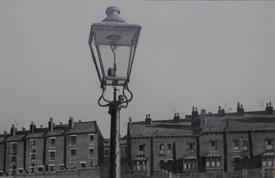 Lot 2029 - Stuart Walton (b.1933) Street scene with lamp post Signed and dated (19)76, pencil, 30cm by 44.5cm