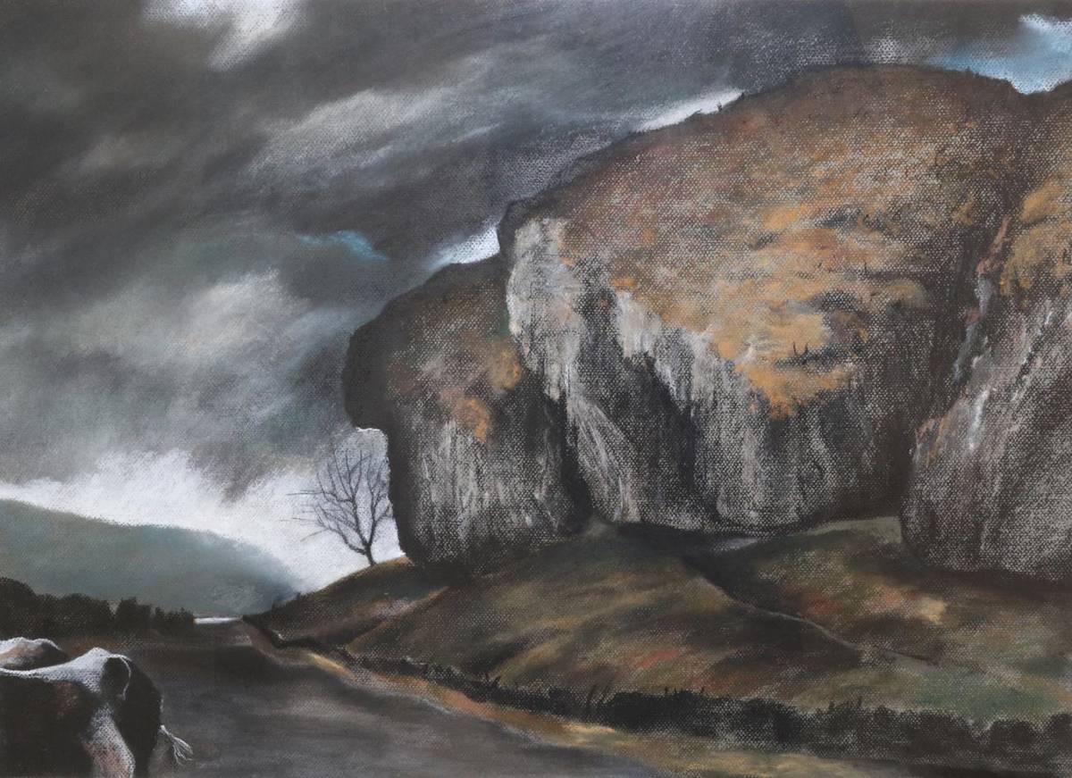 Lot 2033 - Jacquie Denby (b.1939) 'Milking Time' Signed verso, pastel on paper, 53cm by 73.5cm...