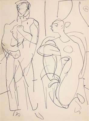 Lot 2053 - Duncan Grant (1885-1978) Scottish Two figures in an interior Biro, together with a further...