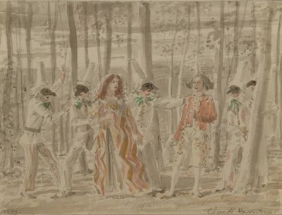 Lot 2058 - Claude Harrison ARCA, RP (1922-2009) Figures in Venetian dress merrymaking in a forest Signed...