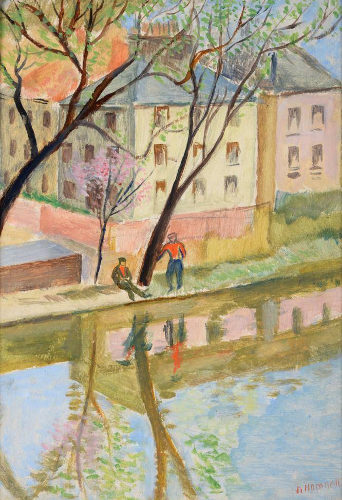 Lot 2097 - Nina Hamnett (1890-1956) Welsh 'Canal' Signed, oil on board, 35cm by 24cm   Exhibited: The...