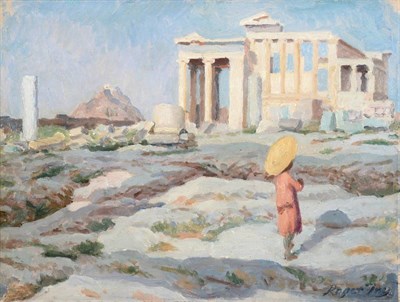 Lot 2101 - Roger Fry (1866-1934) 'Erechtheion' Signed, inscribed in pencil verso, oil on board, 25cm by...