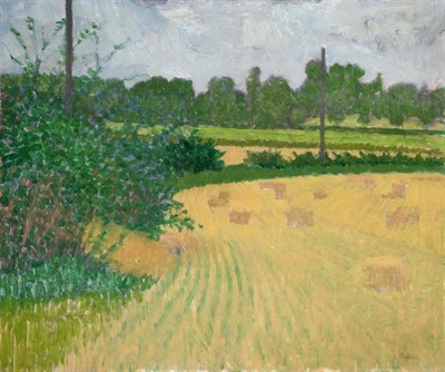 Lot 2106 - Robert Buhler RA (1916-1989) 'Harvest' Signed, oil on board, 51cm by 60.5cm (unframed)   Exhibited