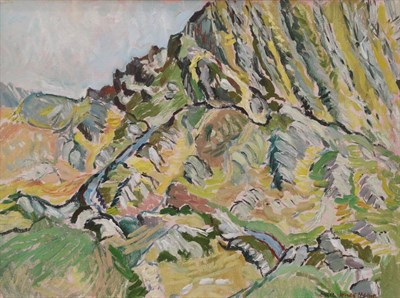 Lot 2123 - Eric James Mellon (1925-2014) 'Rocks at Reentrisk, West Cork' Signed, oil on canvas, 29.5cm by...