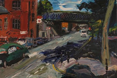 Lot 2133 - Alan Knight (b.1949) 'Romiley Rail Station' Initalled and dated (20)05, inscribed verso, oil on...