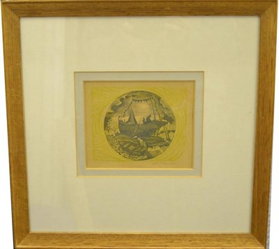 Lot 1015 - John Scorror O'Connor RWS (1913-2004)  'Martin's Lugger'  Signed in pencil, woodcut, 12cm by...