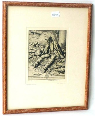 Lot 1030 - Stanley Anderson RA RE (1884-1966)  'The Stonebreaker'  Signed and numbered in pencil edition...