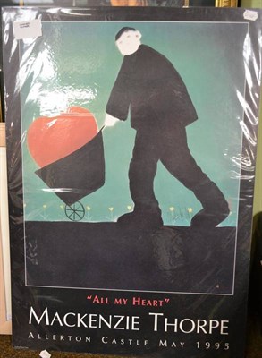 Lot 1032 - Mackenzie Thorpe (b.1956)  'All My Heart' Signed poster, exhibition Allerton Castle, May 1995;...