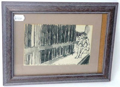 Lot 1047 - John Bratby (1928-1992)  'Patti Looking at the Tower of Steel'  Signed and inscribed with...