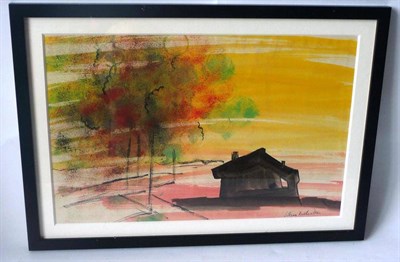 Lot 1054 - John Melville (1902-1986)  'The Shack'  Signed, watercolour, 25cm by 38cm
