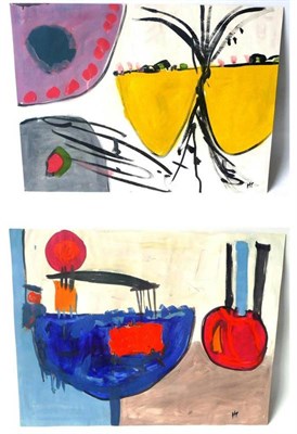 Lot 1055 - Henry Cliffe (1919-1983)  A pair of abstract gouache on paper  Both signed H.C and inscribed...