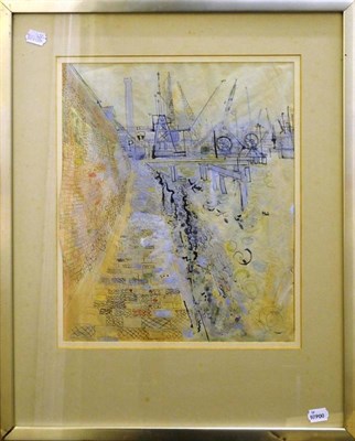 Lot 1057 - Anthony Gross (1905-1984)   'Quayside' Signed and inscribed with title, 43cm by 35cm
