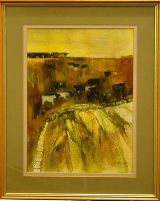 Lot 1061 - British School (20th century)  'Cattle on a Hillside' Signed Sadler and dated (19)84,...