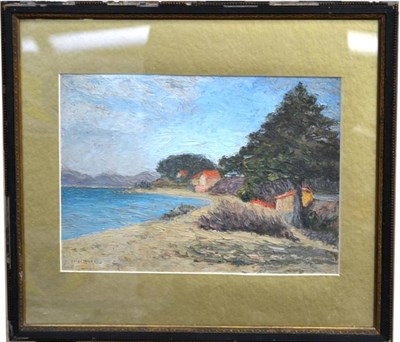 Lot 1084 - Jules Mignard (20th century)  French Coastal Scene Signed, oil on board, 22.5cm by 31.5cm