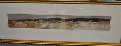 Lot 1105 - Gordon H. Wyllie RWS (b.1930)  'Long Landscape' Signed and dated (19)82, mixed media, 11cm by 76cm