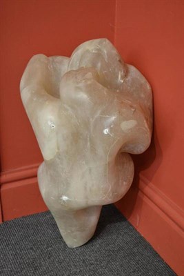 Lot 1144 - Mary Carrura (20th century) The Clasp Alabaster, 64cm high