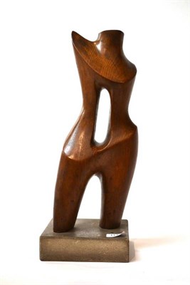 Lot 1145 - 20th Century Abstract Nude Female Torso Oak, on a composite plinth base, 46.5cm high