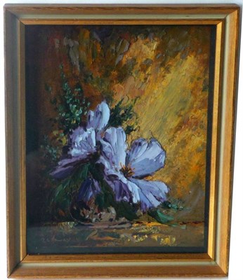 Lot 1151 - Robert Leslie Howey (1900-1981)  Study of Flowers in a Vase Signed, oil on panel, 23.5cm by 18cm