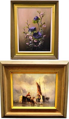 Lot 1165 - Clem Spencer, BA, SBA, SFP (Contemporary)  Anemones Signed, oil on board, together with English...