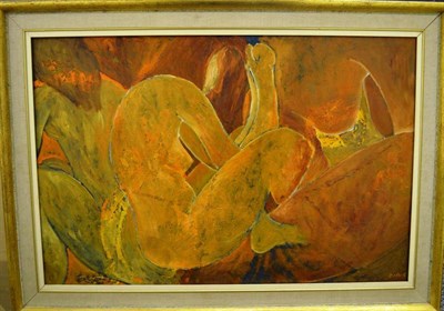 Lot 1171 - After Paul Gauguin (20th century)  Crouching Polynesian Women, Indistinctly signed Dibs?, oil...