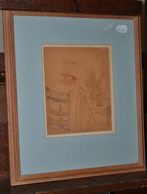 Lot 1068 - Dame Ethel Walker (1851-1951)  'An Artist Sketching a Model'  Signed with atelier mark, pencil with