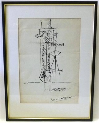 Lot 1074 - Joash Woodrow (1927- 2006) 'Portrait of an Egyptian', 1946 Signed, pencil and ink on paper,...