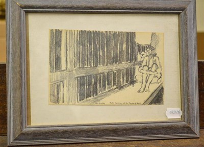 Lot 1075 - John Bratby (1928-1992)  'Patti Looking at the Tower of Steel'  Signed and inscribed with...