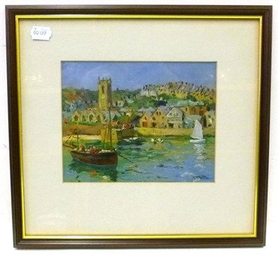 Lot 1098 - George Turland Goosey (1877-1947) American Harbour scene, possibly St Ives  Signed, oil on...