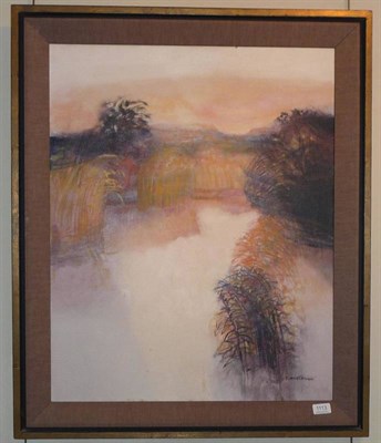 Lot 1113 - John Scorror O'Connor RWS (1913-2004)  Sunrise over the marshes Signed, oil on canvas, 75cm by 60cm