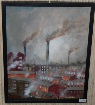 Lot 1124 - Atherton (Contemporary) '3 Chimneys' Signed, inscribed verso with title, oil on board, 50cm by...