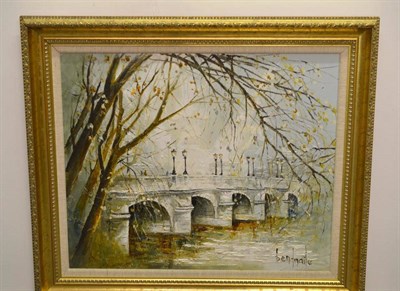 Lot 1143 - Ben Maile (b.1922) 'Pont Neuf, Paris'  Signed, oil on canvas, 50cm by 60cm