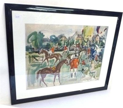 Lot 1144 - Pierre Gaillardot (1910 - 2002)  'Hunting, Deauville'  Signed and dated (19)60, pencil and...