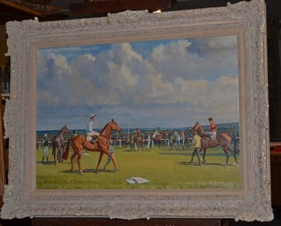 Lot 1147 - Neil Cawthorne (b.1936)  'Getting Ready' Newmarket Signed and dated (19)82, oil on canvas, 49cm...