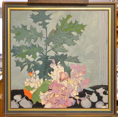 Lot 1185 - British School, in the style of F.C.B. Cadell (20th century) Flowers and foliage Oil on board, 59cm