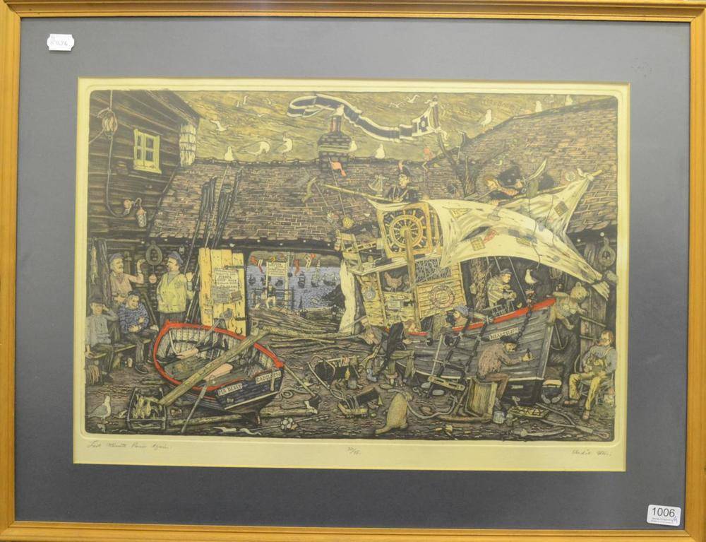 Lot 1006 - Andre Ellis (Contemporary) 'New Moon' 'Storm Coming' 'Brightening Up' 'Beach Boats, Buoys and...