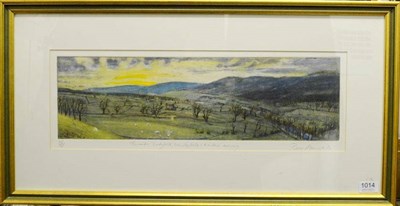 Lot 1014 - Piers Browne (b.1949) 'Towards Ladyhill; Wensleydale: Easter Evening' Signed, inscribed with...