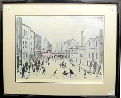 Lot 1018 - After Laurence Stephen Lowry RA (1887-1976) 'Level Crossing, Burton-on-Trent' Signed in pencil,...