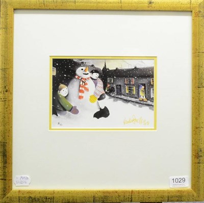 Lot 1029 - After Mackenzie Thorpe (b.1956) Christmas card Signed, a colour reproduction, 13.5cm by 20cm   This