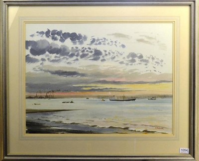 Lot 1054 - Roland Vivian Pitchforth RA, RWS, LG  (1895-1982)  'Entrance to Inverness Harbour' 'Thames Estuary'