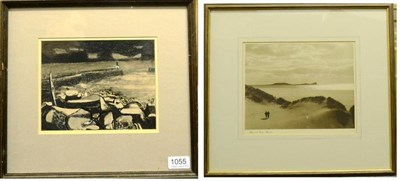 Lot 1055 - John Carter (20th/21st century) 'Breakwater Staithes' Signed, mixed media, together with a...