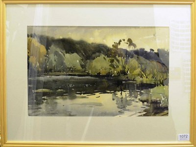 Lot 1072 - Edward Wesson RI, RBA, RSMA (1910-1983) 'The Mill Pond, Friday Street, Surrey' Signed, watercolour